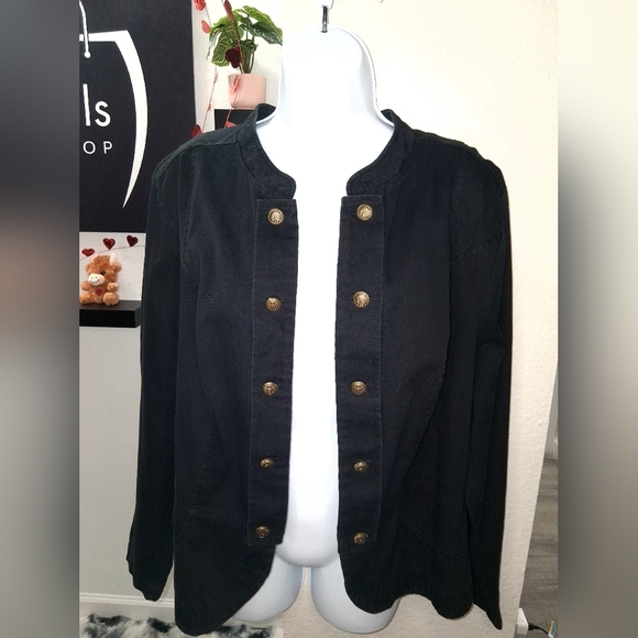 Torrid Black Women's Blazer with Gold Buttons - Picture 3 of 14
